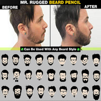 MAYCREATE  Beard Pencil Filler for Men with Bristle Beard Brush Natural Enhancer to Fill, Barber Pencil Mustache Kit for Men Beard, Moustache, Eyebrows