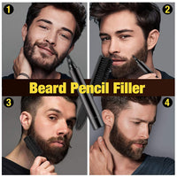 MAYCREATE  Beard Pencil Filler for Men with Bristle Beard Brush Natural Enhancer to Fill, Barber Pencil Mustache Kit for Men Beard, Moustache, Eyebrows