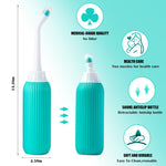 HANNEA  500ml Portable Retractable Travel Bidet with Bag/2 Nozzles for Toilet Handheld Postpartum Perineal Cleansing Childbirth Cleaner - for Outdoor,Camping,Personal Hygiene (Green, 500ml)
