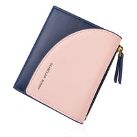 PALAY Small Women's Wallet PU Leather Wallet Ladies Purse Stitching Contrast Credit Card Holder Mini Money Bag with Zipped Coin Pocket for Teenager Girls