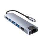 Verilux  6 in 1 USB C Hub,Type C Hub with 4K HDMI Output, 55W PD Charging Port,100M Ethernet Hub,1 USB 3.0, 2 USB 2.0 USB C Hub for MacBook Air M1, MacBook Pro, Switch,and More Type-C Enabled Device