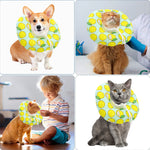 Qpets  Cat Cone Collar Comfy & Soft Stuffed PP Cotton Adjustable Size Machine Washable, After Surgery for Anti-Licking Dog E Collar,Surgery Recovery Collar for Pet (M:16-29cm)