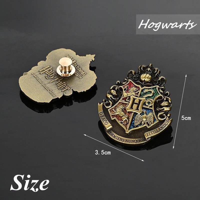 SANNIDHI  Hogwarts Badge for Boy Girl,Zinc Alloy Brooch - Costume Badge Harry Potter Theme Cosplay Badge Halloween Costume Accessory Kids Gift Badge Toy(Hogwarts)