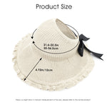 PALAY  Women Sun Hat UV Protect Knitting Summer Wide Brim Hat Casual Outdoor Beach Hat for Women Travel(Beige)