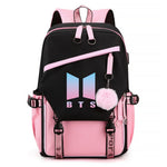PALAY  BTS Backpack for Boys Kpop BTS Bangtan School Backback for Student with Cable Vent, Backpack Travel Bag Backpack Laptop Bag