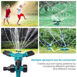 HASTHIP 3pcs Garden Sprinkler, 360¡ã Rotating Irrigation Sprinkler,Three-Outlet Lawn Sprinkler Adjustable Jetting Angle, 3000 Sq.Ft Coverage,Gardening Watering Systems