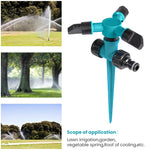 HASTHIP 3pcs Garden Sprinkler, 360¡ã Rotating Irrigation Sprinkler,Three-Outlet Lawn Sprinkler Adjustable Jetting Angle, 3000 Sq.Ft Coverage,Gardening Watering Systems