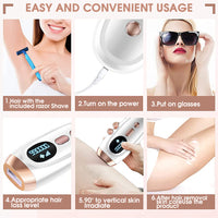HANNEA Hair Removal Machine for Women 500000 Flashes Permanent Painless Laser Face Hair Removal Device for Facial Unisex Whole Body Facial Hair Remover Machine for Women Bikini Underarm Legs