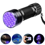 Qpets UV Light Torch 21 LEDs, UV Flashlights Black Light for Pet Urine Detection, Blacklight Detector for Dog Urine, Pet Stains, Bed Bug on Carpet/Rugs