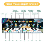 PATPAT Musical Mat for Kids, 6 Modes and 8 Sounds Music Piano Keyboard Mat, Dance Floor Space Star Musical Mat Toys Early Education Toys for Baby Girls Boys 1-3 Years Old (39.3'' *14.1'')