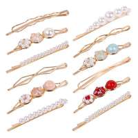 ZIBUYU 12Pcs Pearl Hair Clips - Fashion Pearls Hair Barrettes Sweet Artificial Macaron Acrylic Resin Barrettes Hairpins for Women,Ladies and Girls