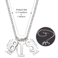 SANNIDHI BTS Fans Kpop Small Pendant Necklace, Fashion Bangtan Boys Titanium Steel Alphabet Necklaces, Fashion Jewelry Accessory, Cool Style for Boy Girls Women Men