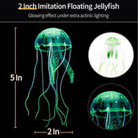 Qpets 3 pcs Fluorescence Jellyfish Ornament Decoration for Aquarium Fish Tank, Artificial Silicone Jellyfish Decor for Aquarium Fish Tank Floating Jellyfish Aquarium Fish Tank Accessories