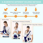 SNOWIE SOFT  6-in-1 Baby Carrier with Lumbar Support 360 All-Position Baby Wrap Carrier Front and Back Backpack Carrier for Breastfeeding Newborn Infant Toddler(7-66 Lb)