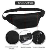 PALAY Waist Bag Bumbags Travel Waist Pack Hiking Outdoor Fanny Packs Sport Holiday Large Pockets Waistpack for Men or Women (Black2)