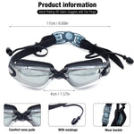 Proberos  Unisex-Adult Plating HD Swim Goggles with Ear Plugs Professional Swimming UV Protection Goggles Anti Fog Adjustable Swim Goggles with Storage Case Nose Clip and Earplugs
