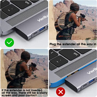 Verilux USB C Hub Adapter,8 in 2 Multiport MacBook Pro USB-C Accessories with 3 USB 3.0 Ports,4K HDMI,TF/SD Card Reader,Thunderbolt 3 Port,USB-C Port,100W PD Port for 13 15 16 inch MacBook