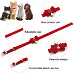 Supvox Adjustable Bell Buckle Velvet Neck Strap for Kitten Cat 13.8inch - Red, Velvet, (Pack of 1)