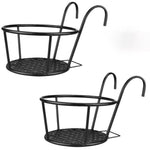 HASTHIP  2pcs Flower Pot Stand for Railing Planters, Thicken Wrought Iron Plant Hanging Holder Bracket Plant Stand Indoor Hanging Pot Gamla Stand for Balcony Decoration Items Outdoor