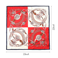 PALAY  Women Satin Square Scarf Comfy Silk Feeling Scarf for Women Medium Square Satin Square Silk Scarf, 23 ¡Á 23 inches (Red)