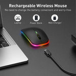 Verilux LED Wireless Mouse, Rechargeable Slim Silent Mouse 2.4G Portable Mobile Optical Office Mouse with USB Receiver, 3 Adjustable DPI for PC, Laptop, Computer, Desktop