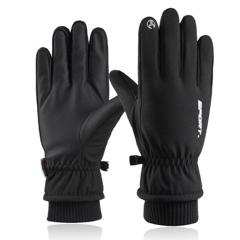 ZIBUYU  Winter Gloves for Men Women Adult Warm Bike Riding Gloves Touch Screen Finger Microfiber Anti-Slip Design Windproof Waterproof Snow Ski Gloves Hand Gloves(Black)