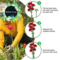 HASTHIP  15pcs Plant Stakes Wire Plant Stake Flower Support Stake Rings Plant Support Sticks for Phalaenopsis Orchid Single Stem Flowers, Amaryllis, Peony, Lily