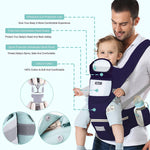 SNOWIE SOFT  6-in-1 Baby Carrier with Lumbar Support 360 All-Position Baby Wrap Carrier Front and Back Backpack Carrier for Breastfeeding Newborn Infant Toddler(7-66 Lb)