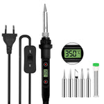 Serplex Temperature Adjustable Soldering Iron Kit With 5 Different Soldering Tips, 80W/220V Soldering Iron With Digital Display Screen, Temperature Range 200-500¡ãC, Fast Heating Solder Iron