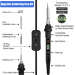 Serplex Temperature Adjustable Soldering Iron Kit With 5 Different Soldering Tips, 80W/220V Soldering Iron With Digital Display Screen, Temperature Range 200-500¡ãC, Fast Heating Solder Iron