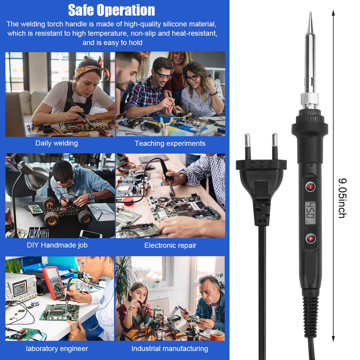 Serplex Temperature Adjustable Soldering Iron Kit With 5 Different Soldering Tips, 80W/220V Soldering Iron With Digital Display Screen, Temperature Range 200-500¡ãC, Fast Heating Solder Iron