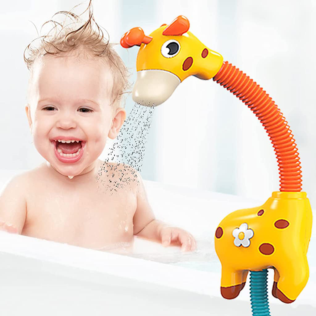 PATPAT Baby Bath Tub Toy Electric Shower Head Toy Cartoon Giraffe Bath Shower Toy Baby Bath Toys Cute Sprinkler Bathtub Toy for Boys Girls Kids Gifts