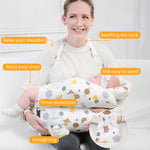 SNOWIE SOFT Baby Feeding Pillow for Mom Breastfeeding, Nursing Pillow with Infant Support Cushion, Multi Nursing Pad with Removable Neck Belt for Mom Baby Gifts