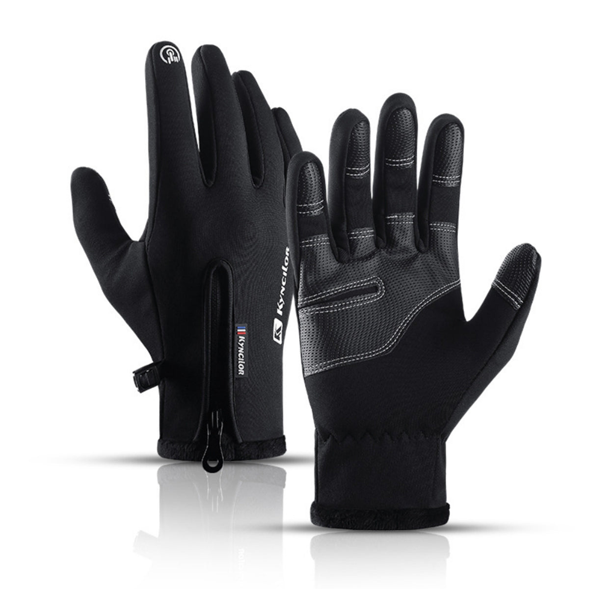 GUSTAVE Winter Gloves For Men,Riding Gloves Finger Gloves,Gloves for Men Winter Warm Touchscreen Thermal Fleece Lined (Black XL)