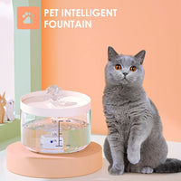 Qpets 2.2L Big Capacity Cat Water Fountain with LED Indicator Light, Automatic Power Off Cat Water Fountain with Filter, Water Dispenser for Cat, Water Fountain for Cats(USB Plug and Play)