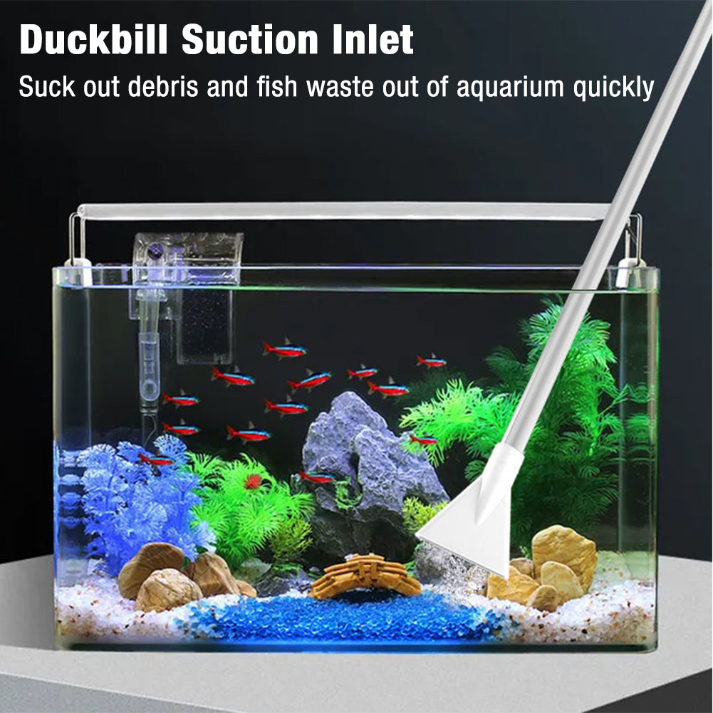 Qpets 2.2m Manual Fish Tank Vacuum Gravel Remove Siphon System Fish Tank Bottom Cleaning System Aquarium Debris & Waste Cleaning System Aquarium Cleaning Tools