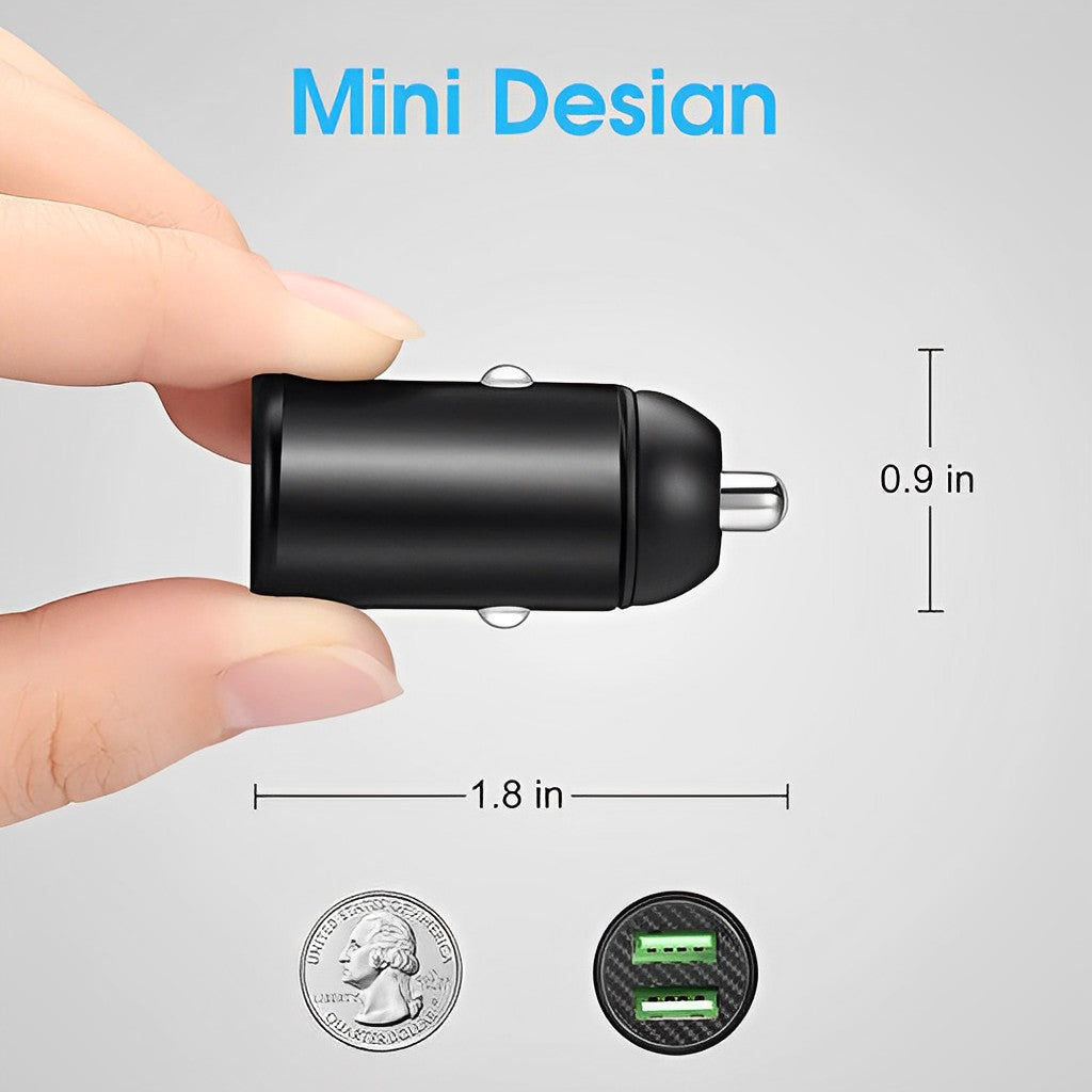 STHIRA Mini Car Charger with Dual-Output - Fast Charging 60w (USB 30W*2) Compatible with All Smartphones