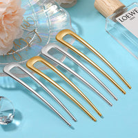 ZIBUYU  4 Pcs Hair Pins U Shaped French Metal Hair Pins Vintage Alloy Hair Forks Hair Clips for Women Girls Hair Accessories Hair Sticks (Silver and Gold)