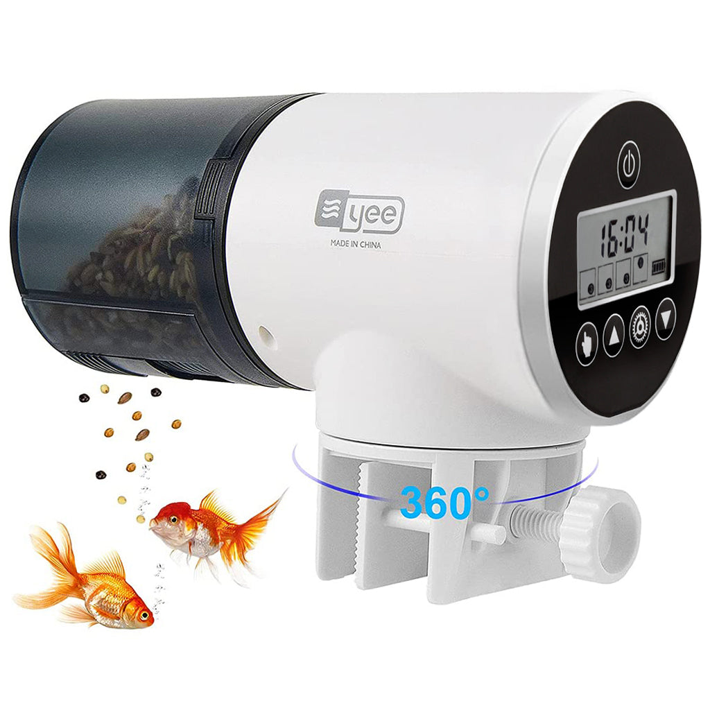 Qpets Automatic Fish Feeder, Timer Turtle Food Fish Tank Accessories Aquarium Plastic Auto Feeder Fish for Marine Aquariums Pond