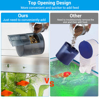 Qpets Automatic Fish Feeder, Timer Turtle Food Fish Tank Accessories Aquarium Plastic Auto Feeder Fish for Marine Aquariums Pond