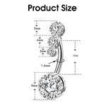 SANNIDHI 316L Stainless Steel Belly Button Rings Navel Rings for Women Girls Navel Rings Paved With CZ Body Piercing Fancy Belly Piercing Jewelry