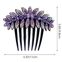 PALAY  Purple Leaf Hair Clips for Women Flower Hair Comb Pins Slide Hair Clips for Girls Crystal Barrettes Bridal Charm Hair Accessories(Purple)