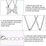 SANNIDHI 2 Pcs Necklace For Women Girls With Butterfly Pendant, Charm Necklace Alloy Necklace Gift For Birthday, Anniversary, Valentine Day(Sliver)