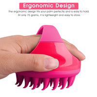 ELEPHANTBOAT  Hair Scalp Massager Shampoo Brush with Soft Silicone Bristles, Comfort Scalp Care Manual Head Massager for Anti Dandruff, Exfoliating-Pink