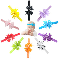 ZIBUYU Headband for Baby Girl Polka Desigh Nylon Bows Hair Ribbons Elastic Hairbands for Baby Girl Hair Accessories for Kids Girls 10pcs