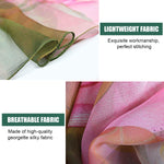 PALAY Lotus Print Scarf for Women Elegant Georgette Floral Scarf Silk-Like Scarfs for Women Stylish Hijab Scarf Shawl Wraps Ladies Headscarf 63''x20''