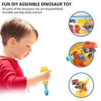 PATPAT  Dinosaur Toys for Kids STEM Construction Building Toys for Kids,Dinosaur Toy with Toy Screwdriver Dinosaur Egg Assembling Building Block Toy Birthday Gifts for 3-8 Year Old Boys Girls (Orange)